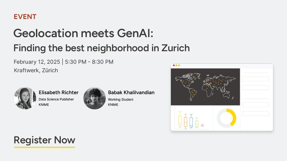 elisrich_'s tweet image. Geospatial data is used in various industries & the location/time dimensionality is often a valuable component in analysis🌍
The #KNIME Geospatial Analytics Extension (@Harvard Center for Geographic Analysis) enables users to process, analyze & visualize #spatiotemporal data