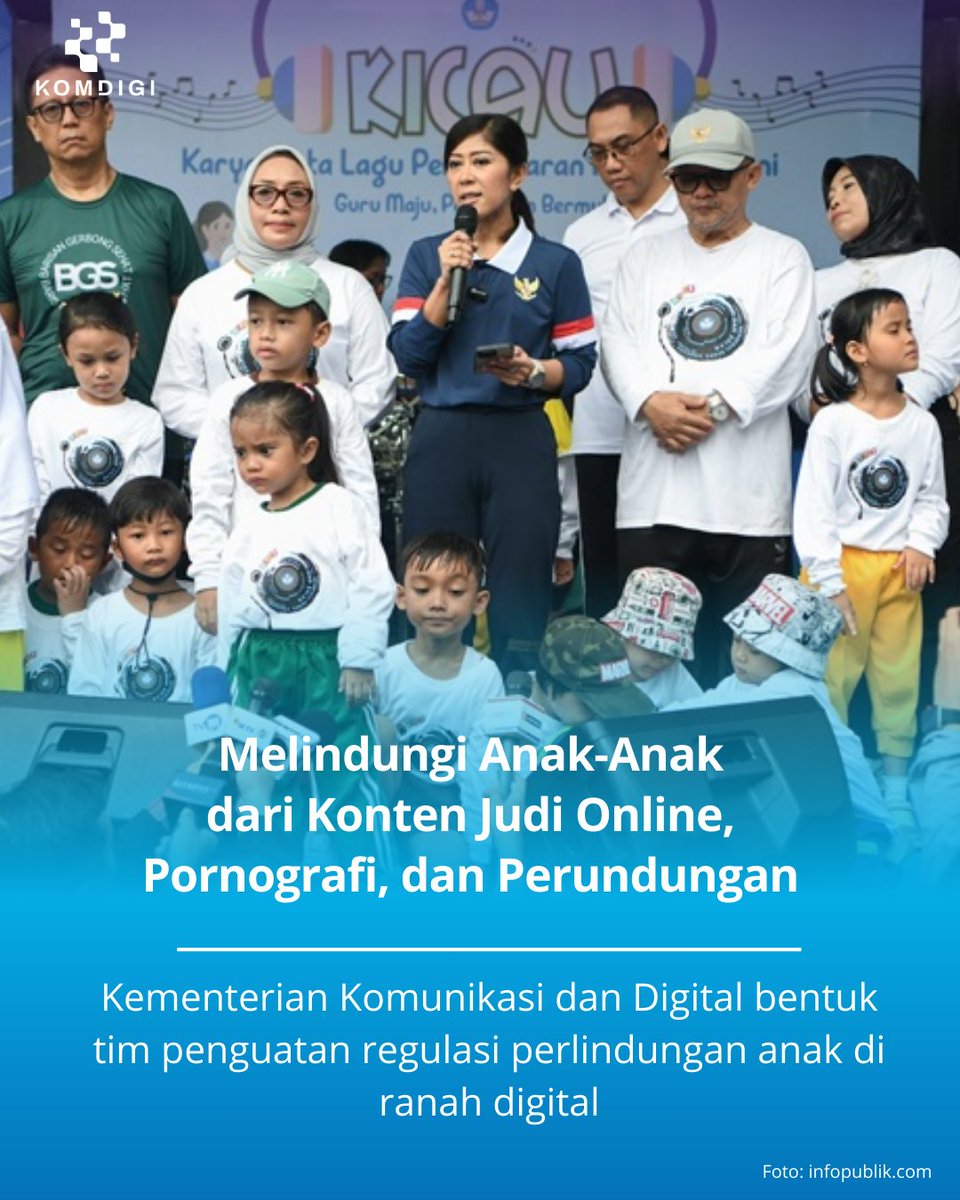 hellorubika's tweet photo. Menindaklanjuti arahan Presiden Prabowo Subianto, Kementerian Komunikasi dan Digital segera menyiapkan regulasi perlindungan anak di ranah digital dalam waktu 1–2 bulan untuk melindungi anak Indonesiadari ancaman judi online, pornografi, perundungan dan kekerasan seksual. https://t.co/GCTAxbKq4c