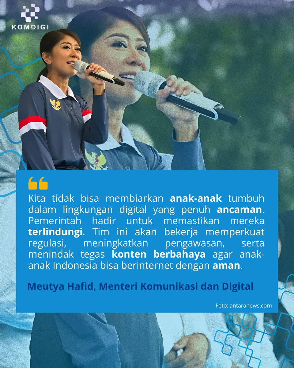 hellorubika's tweet photo. Menindaklanjuti arahan Presiden Prabowo Subianto, Kementerian Komunikasi dan Digital segera menyiapkan regulasi perlindungan anak di ranah digital dalam waktu 1–2 bulan untuk melindungi anak Indonesiadari ancaman judi online, pornografi, perundungan dan kekerasan seksual. https://t.co/GCTAxbKq4c