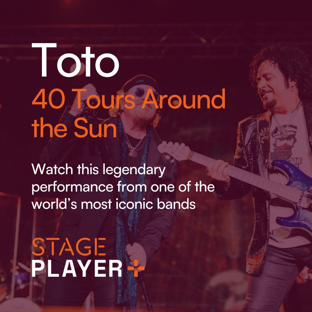 🎸 Ready for a front-row seat to one of the most iconic bands in rock history? 
@Toto99com 40 Tours Around the Sun, filmed during their 40th anniversary world tour, is now streaming on StagePlayer+ 📽️ – buff.ly/4aLbOiM 

The film features all of your favourite hits –