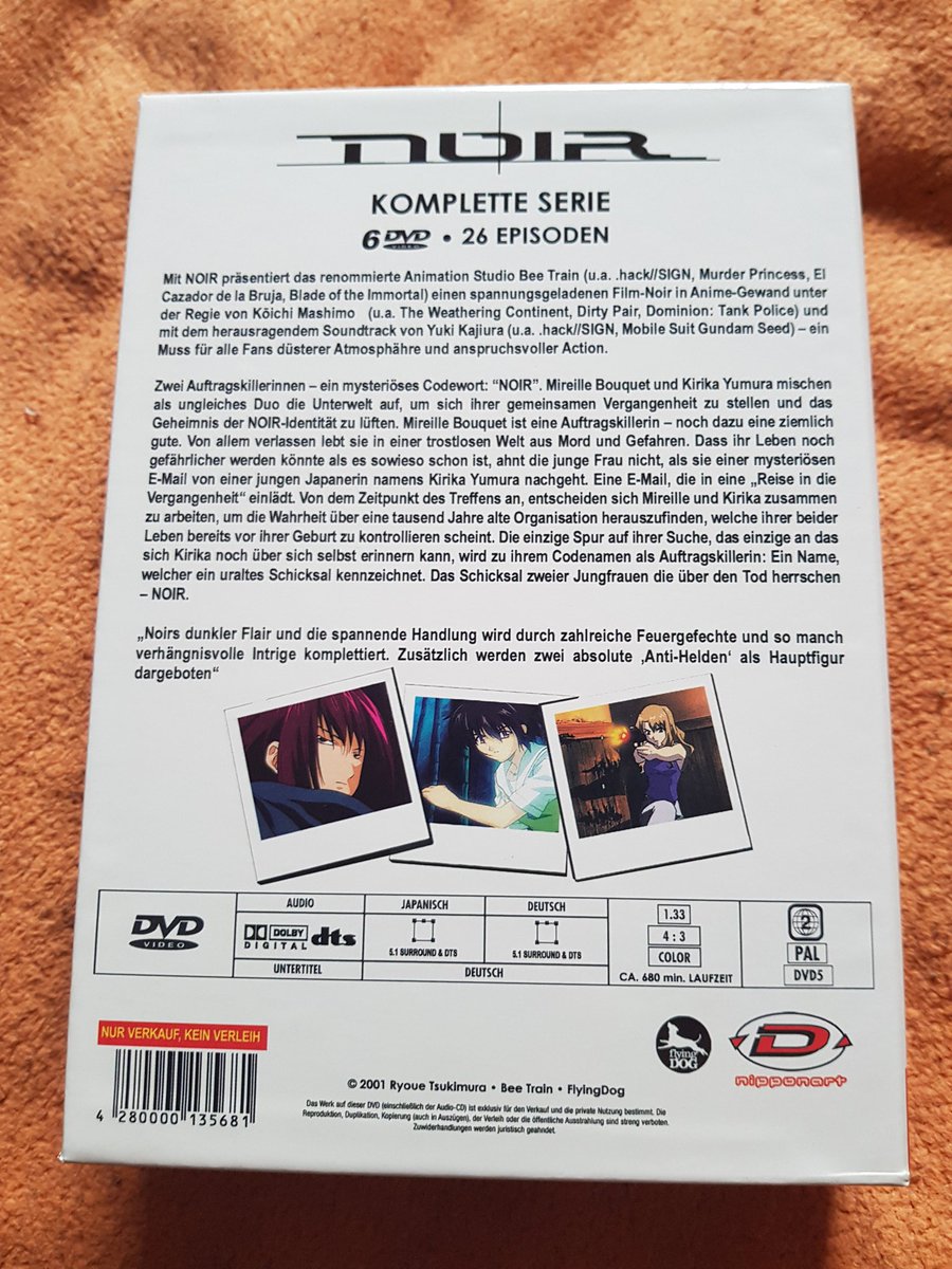 retro_otaku's tweet photo. #retromontag #retroanime #anime 
Einen schönen Retromontag Morgen wünsche ich euch meine Lieben.
Heute habe ich einen Anime Klassiker mitgebracht, den ich damals auf VIVA/MTV gesehen habe: Noir aus dem Jahr 2001, vom Studio: Bee Train.- https://t.co/KukXaVxC2W