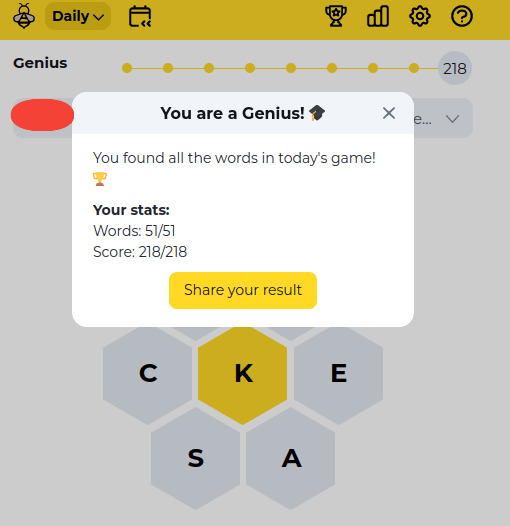 victorpd_art_ni's tweet photo. I reached the Genius 🎓 level in Spelling Bee.
My stats:
Words: 51/51
Score: 218/218
Play Spelling Bee 🐝 https://t.co/ixlS2g6Ino #spellingbee #spellbee #spell #writer #writers #writingcommunity #wordle #words #quiz #Quizzes #smart #intelligent #NERDS #nerdstar #puzzle #puzzles https://t.co/lvkf4zVxj9