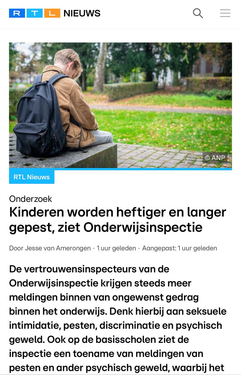 Wij trekken ook aan de bel !

Pesten is met 33% toegenomen en wordt heftiger en langduriger. Maar waar blijven de cijfers over leerlingen met een beperking? Wéér zijn we niet apart onderzocht door <a href="/MinOCW/">Ministerie van Onderwijs, Cultuur en Wetenschap</a> en <a href="/onderwijsinsp/">@Onderwijsinspectie</a>. Onze groep wordt ondergesneeuwd in gemiddelden, terwijl