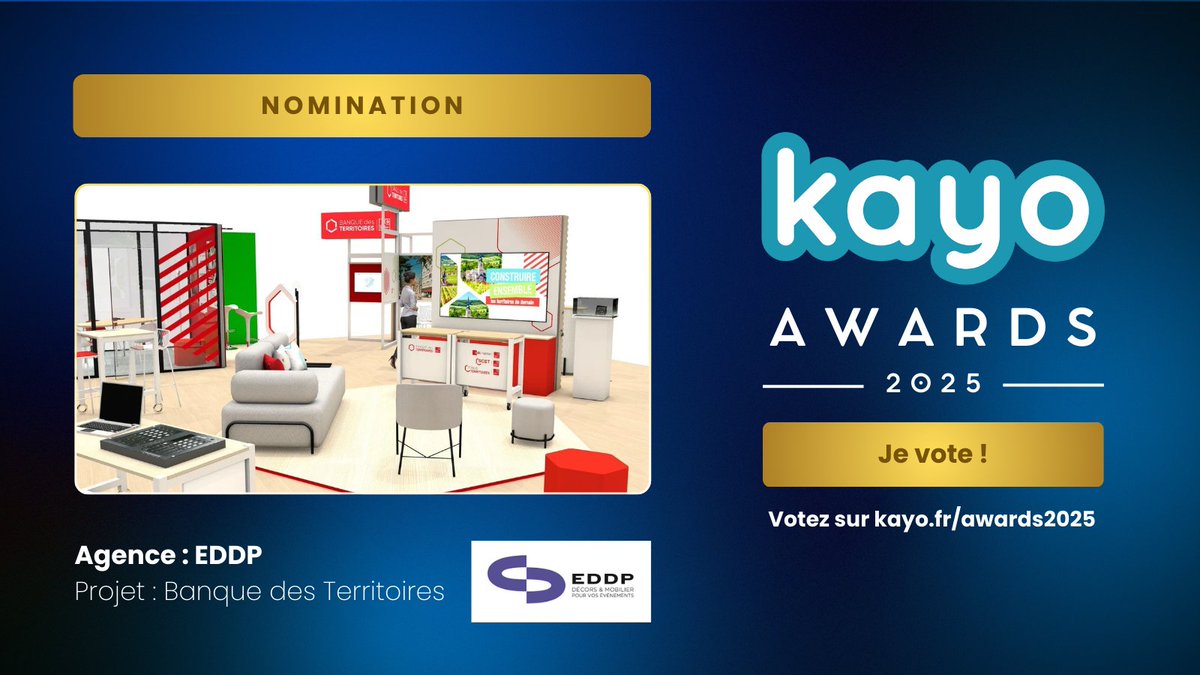 [ KAYO Awards 2025 ] – Le Prix des Meilleurs Stands de l’Année

PROJET 13

 Agence : EDDP
 Exposant : <a href="/BanqueDesTerr/">Banque des Territoires</a>
 Salon : @unionhlm 

 ➡️ Le projet : hubs.ly/Q034_93B0

 #KAYOAwards2025

-------
KAYO. La solution pour transformer vos salons en machine à leads.