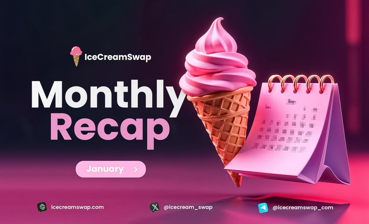 The year 2025 started off incredibly for IceCreamSwap!

From major integrations to exciting campaigns, here's a recap of everything that happened last month.

🧵⬇️

1/