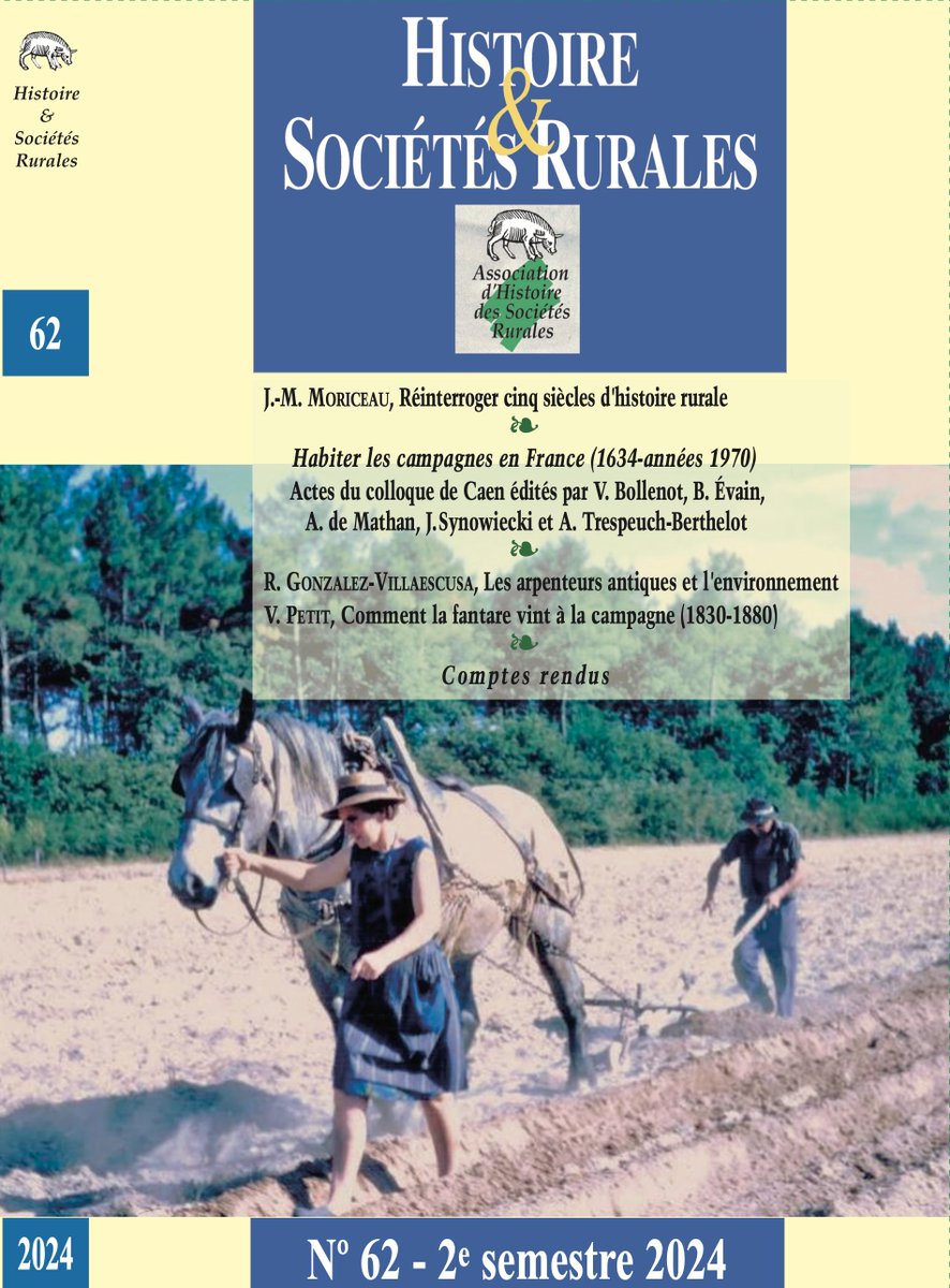 Le dernier numéro <a href="/RevueHSR/">Histoire & Sociétés Rurales</a>  vient de sortir! Avis aux amateurs! #Histoire #agriculteurs #ruralité