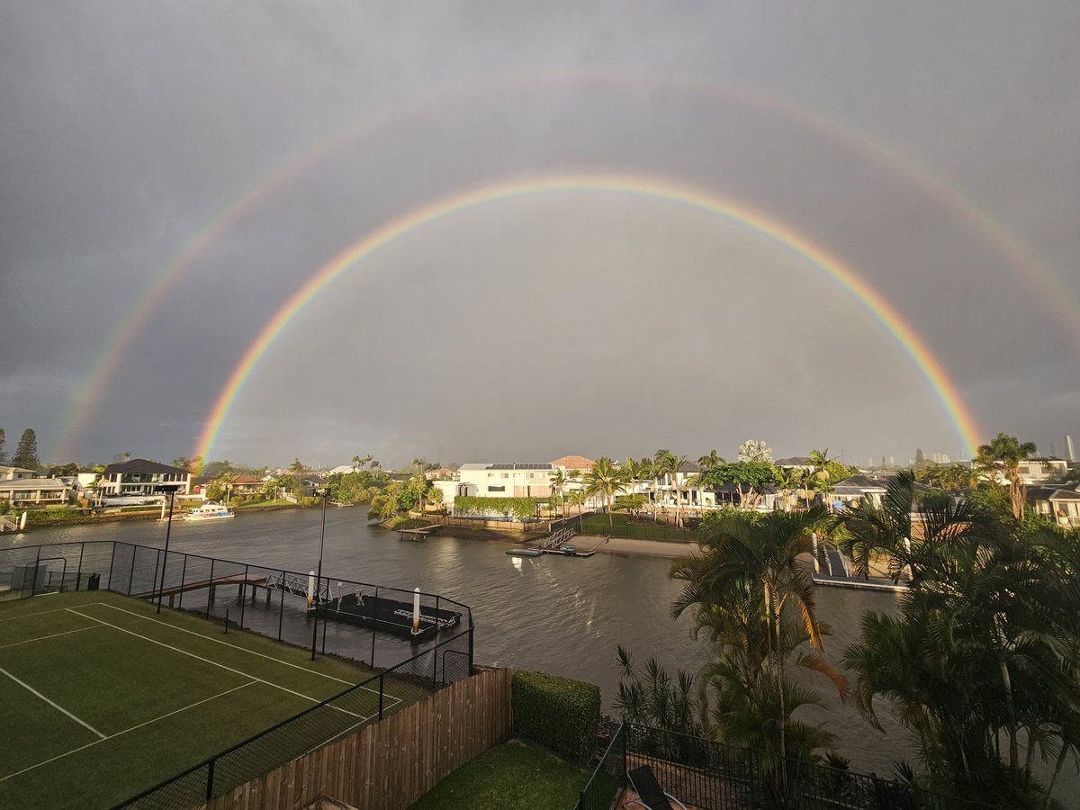 Double Rainbow over Surfers Paradise on the Gold Coast #Doublerainbow #weather