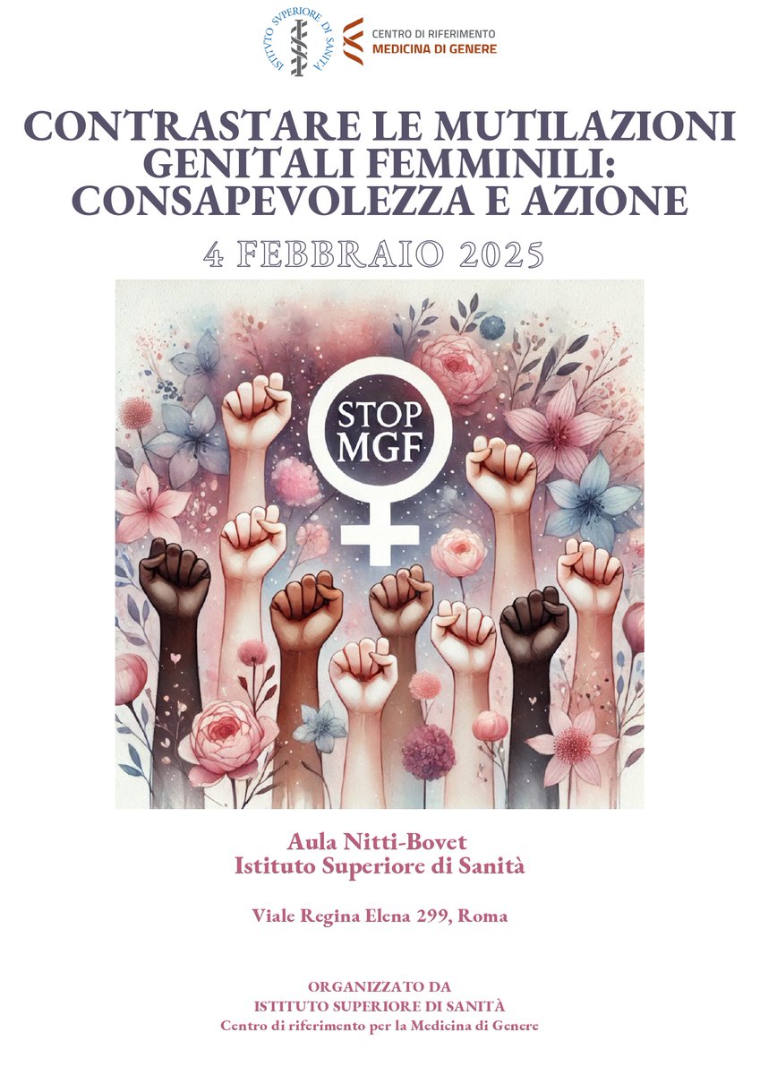ASLRoma1's tweet photo. Il 4 febbraio ci sarà il convegno "Contrastare le mutilazioni genitali femminili: consapevolezza e azione" organizzato dall'Istituto Superiore di Sanità.

Per i dettagli 👉 https://t.co/7tsTbmwaPm

@RegioneLazio @SaluteLazio https://t.co/Bj2yHH8NRf