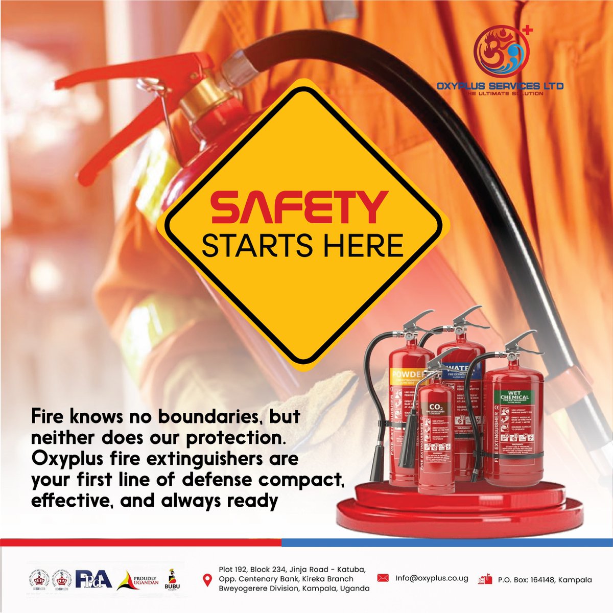 oxyplusug's tweet photo. A fire extinguisher today can save lives tomorrow. Get yours now and ensure safety starts here.
Contact : +256 744555510 / +256 200995510
website : https://t.co/th2YV873id
Email : Oxyplusug@gmail.com
#safety #fireextinguioshers #oxyplus #uganda #kampala https://t.co/dyTeR9Q3XF