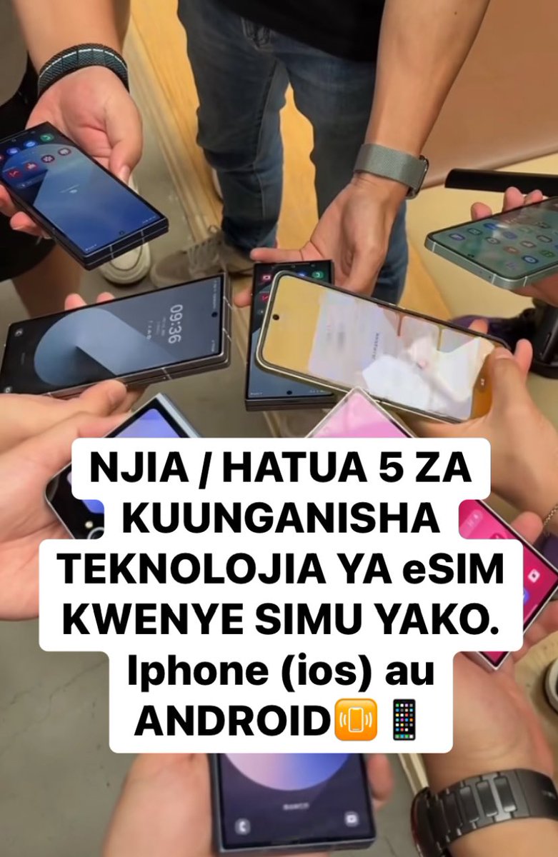 📳👇🏿NAMNA YA KUUNGANISHA SIMU YAKO NA eSIM, UKIWA NYUMBANI KWAKO HATUA KWA HATUA📳🔥🔥

Uzii...🧵

Hizi hapa hatu moja baada ya nyingi,ni kwa namna gani unaweza kuiunganisha  simu yako na huduma ya eSIM...👇🏿

Usisahau kunifollow...
<a href="/mchache_tz/">Mchache</a> 
<a href="/mchache_tz/">Mchache</a>