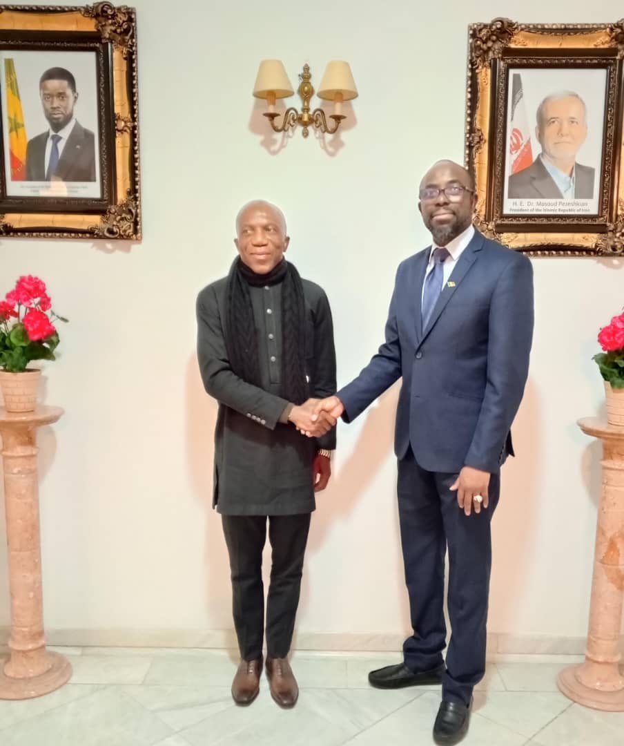 LeoneIran's tweet photo. HE.S.Koroma,paid a courtesy visit to the Amb of Senegal and Dean of the African Group in Iran, HE Deng emphasized the enduring relations btw.Senegal and SL. He described Iran as rich with opportunities. Amb.Koroma called for continued collaboration among African nations. https://t.co/L5jFzL2DjQ