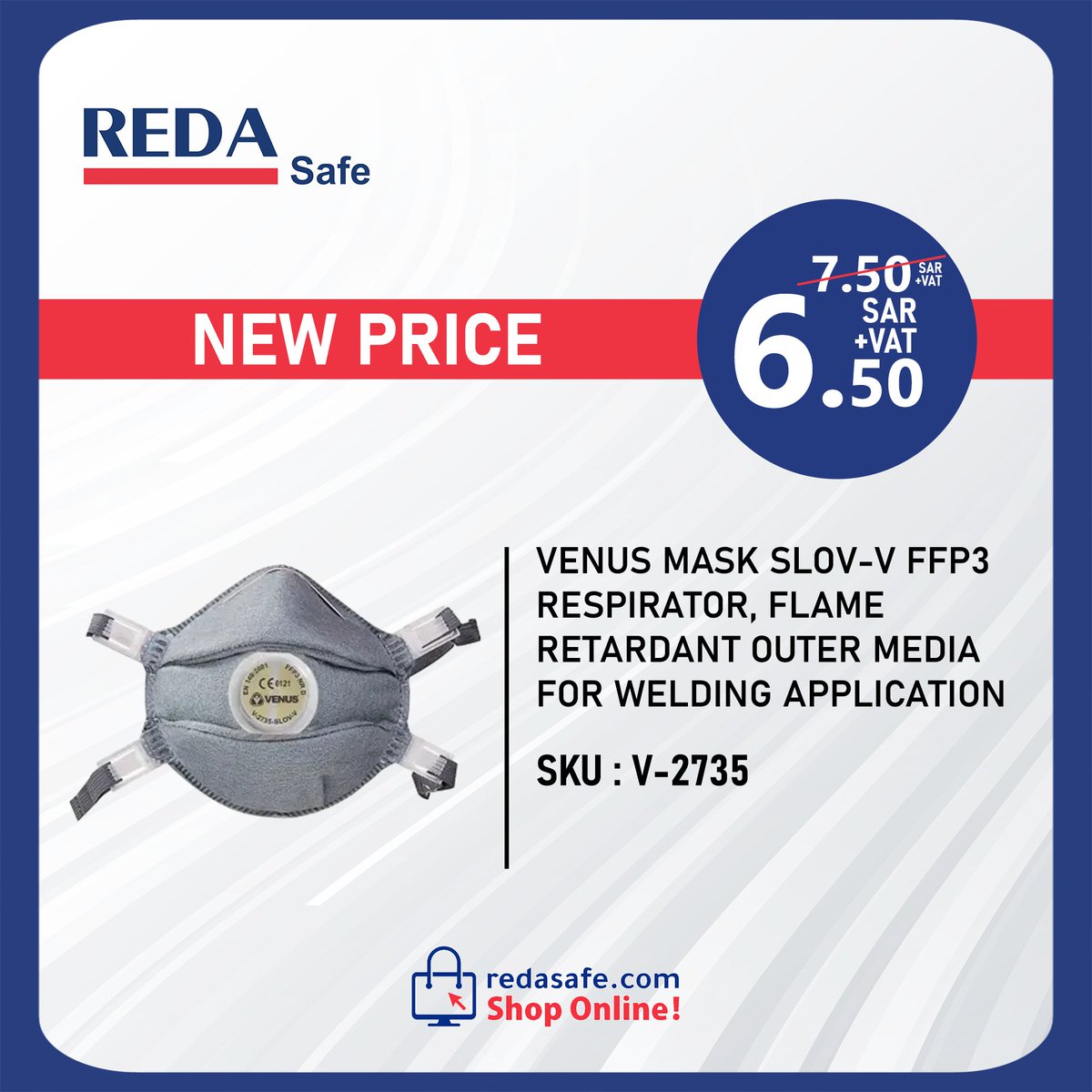 redasafe_online's tweet photo. Boost your welding safety with the Venus Mask V-2735 FFP3—now at a limited-time discount!
Shop now: https://t.co/1MJZ4gRa9X
#WeldingSafety #RespiratorMask #FFP3Respirator #SafetyProducts #REDASafe #WeldingProtection #IndustrialSafety #MetalFabrication #WorkerSafety https://t.co/u4s3jXkHpm