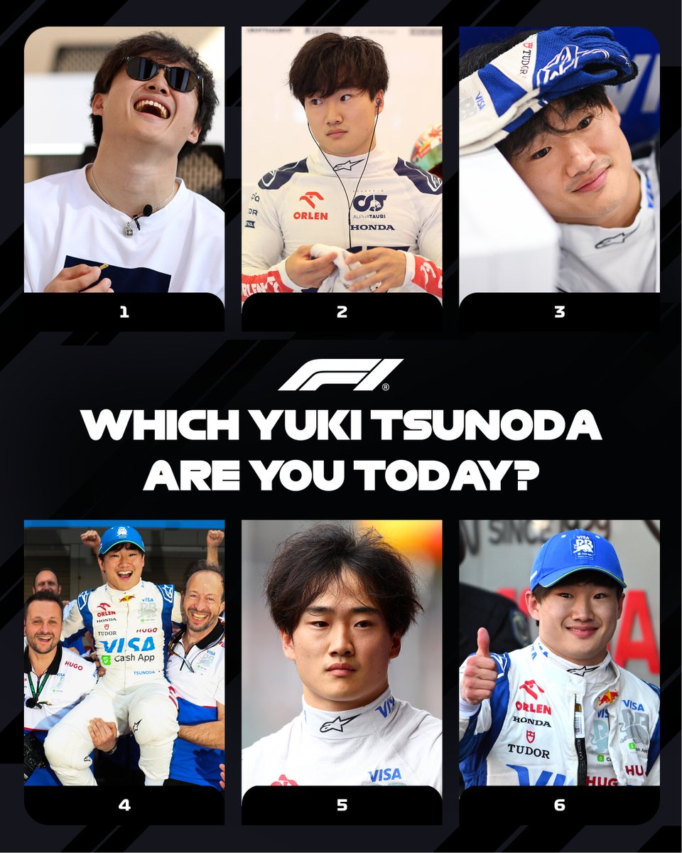 F1's tweet photo. Striving to always be a 4 👑

Which @yukitsunoda07 you feelin'?

#F1 https://t.co/pnyBKWpP4S
