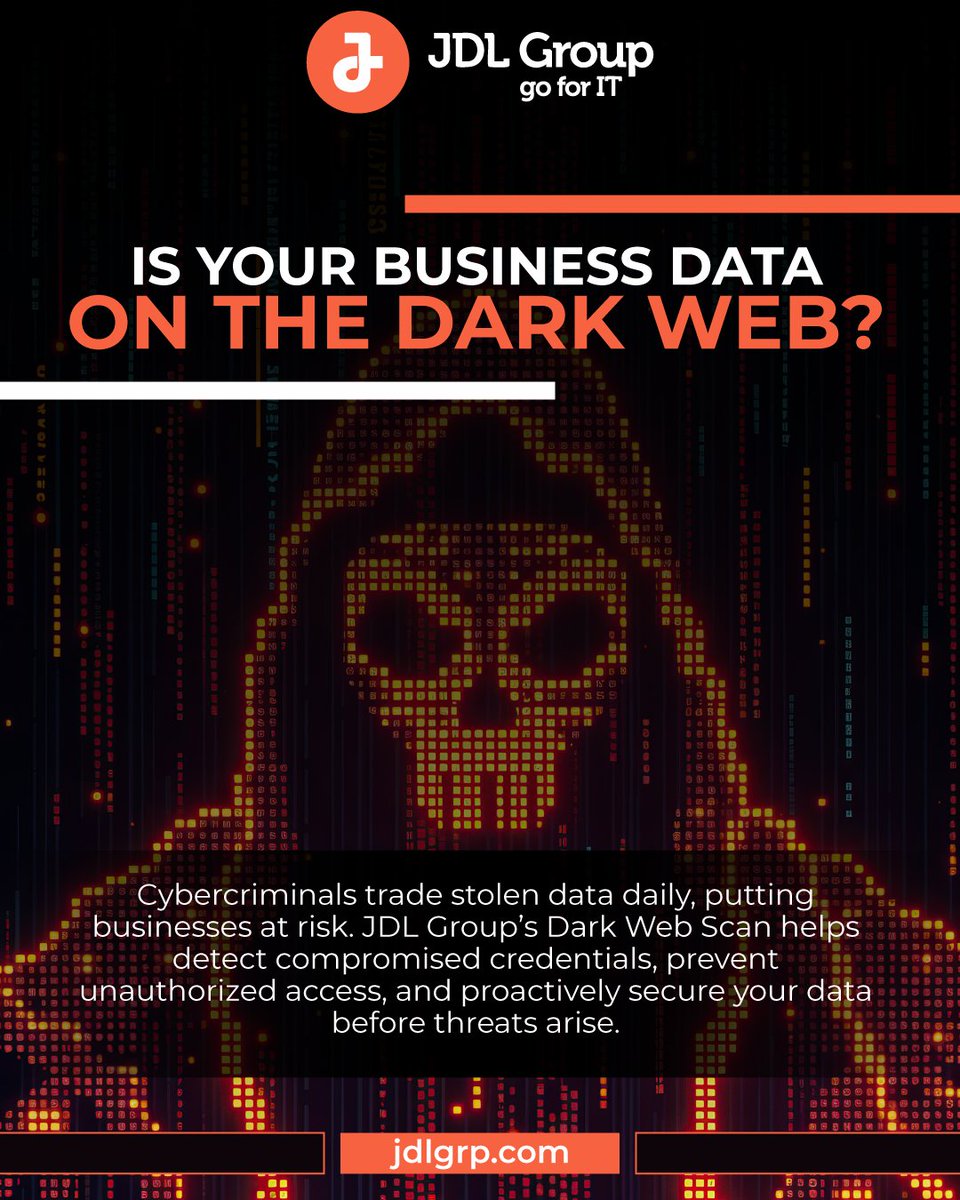 jdlgroupinc's tweet image. 🚨 JDL Group’s Dark Web Scan helps you:
✅ Detect compromised data
✅ Prevent security breaches
✅ Protect your business

Don’t wait—Scan. Detect. Secure.

🔗 Protect your data now: jdlgrp.com

#cybersecurity #darkwebscan #dataprotection
