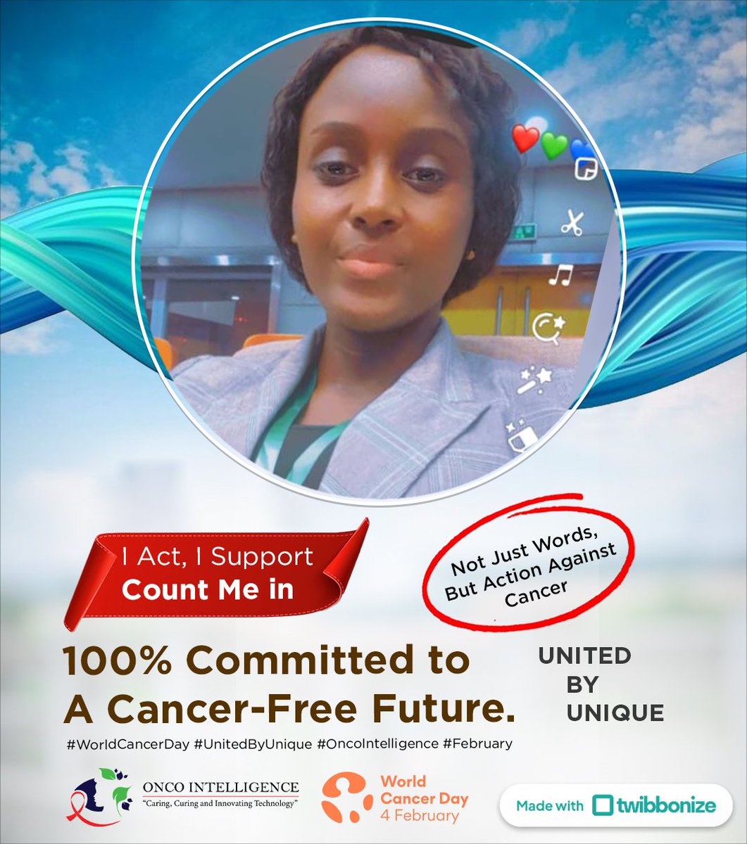 oncointelligenc's tweet photo. By Standing Together, We Strengthen The Fight Against Cancer 🌍📣

Click the link to get your Twibbon frame
🔗 https://t.co/t14YyvsCZr…

📢 Post it to any Social media platform with Hashtags #WorldCancerDay &amp; #UnitedByUnique and tag @oncointelligenc @WorldCancerDay @uicc https://t.co/HAHqbbKhgm
