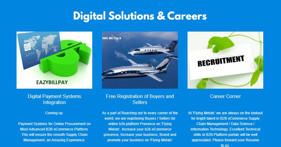 Chandan SP (@chandan_sp13) on Twitter photo Reach chandan@flyingmetals.com for your B2B eCommerce Services & Financial Project Funding need. Reach chandan@flyingmetals.com for your B2B eCommerce Services & Financial Project Funding need.