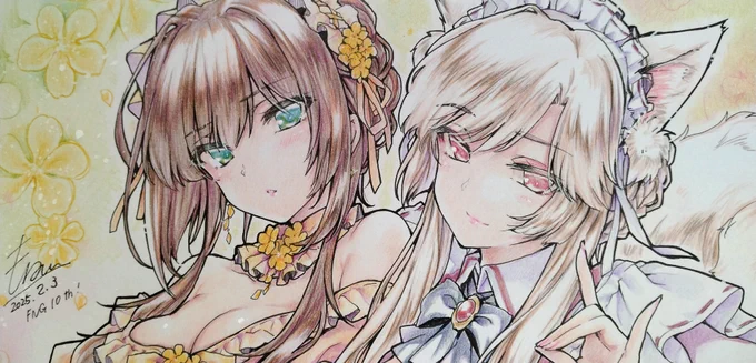 花騎士10周年記念にヤマブキさんとヒガンバナさんの初2ショット～#フラワーナイトガール #花騎士10周年 