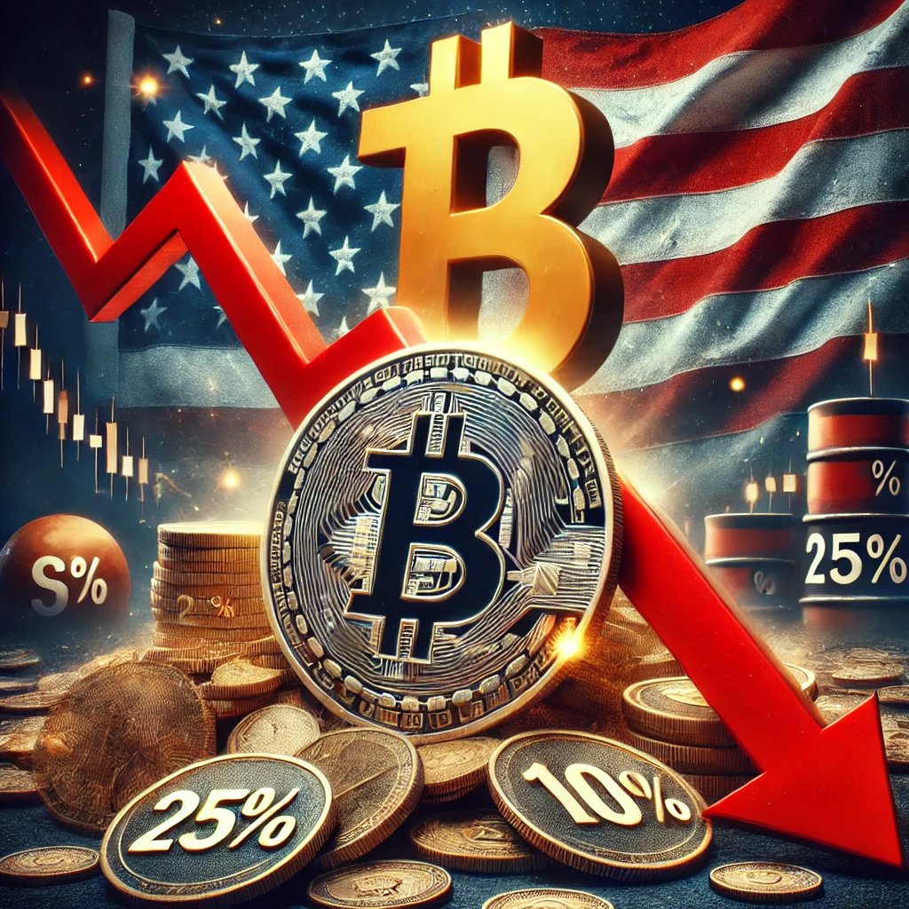 Crypto market drops due to Trump’s tariffs (25% and 10%) on Mexico, Canada, and China, sparking global uncertainty. Risk aversion and a stronger dollar push investors away from digital assets. Rebound or more dips ahead? 🙄 #CRYPTO