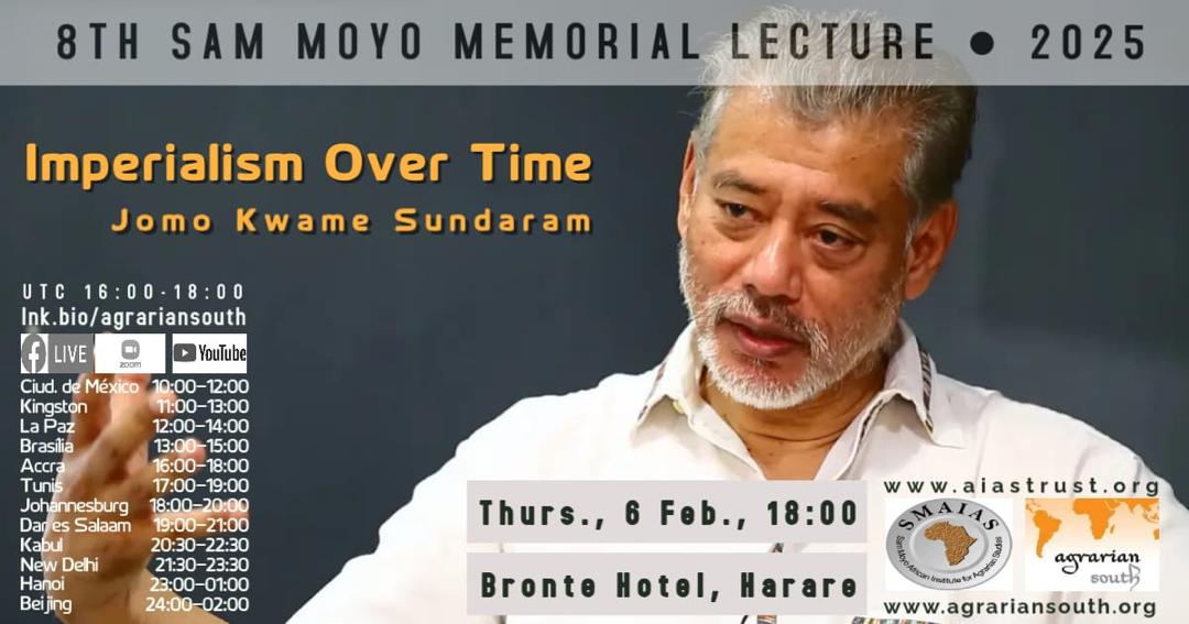 Zimbabwe Land and Agrarian Network (@zilan2015) on Twitter photo Join us this Thursday for the 8th Sam Moyo Memorial Lecture at Bronte Hotel and online. See the attached flyer for further details.
<a href="/AIAS_trust/">Sam Moyo African Institute for Agrarian Studies</a> <a href="/Agrarian_South/">Agrarian South Network</a> Join us this Thursday for the 8th Sam Moyo Memorial Lecture at Bronte Hotel and online. See the attached flyer for further details.
<a href="/AIAS_trust/">Sam Moyo African Institute for Agrarian Studies</a> <a href="/Agrarian_South/">Agrarian South Network</a>