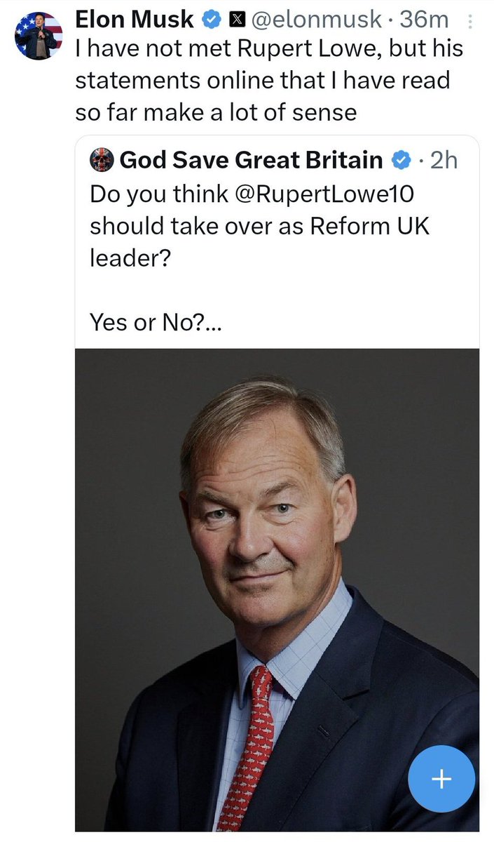 _Marnie_Andi's tweet photo. @EsheruKwaku Lowe is on a high atm
He's been endorsed by king-maker Musky, he's emboldened in his rightwing, dog-whistle crap
He's looking to oust poor old Nigel Farage to become leader of Reform
He must be stopped
I'll contribute to your GoFundMe to cover any legal costs
#DragHim E https://t.co/8s0XxBqs03