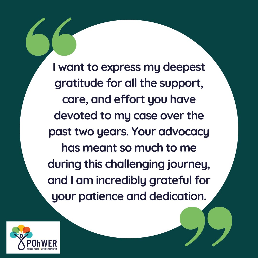 POhWERadvocacy's tweet photo. It's the start of a new week & new month! Here's our Monday Motivation, feedback from one of our clientsโค๏ธ
#advocacy #advocacyworks #support #community #advocacymatters #pohwer #mondaymotivation https://t.co/BnTCoAVwxz