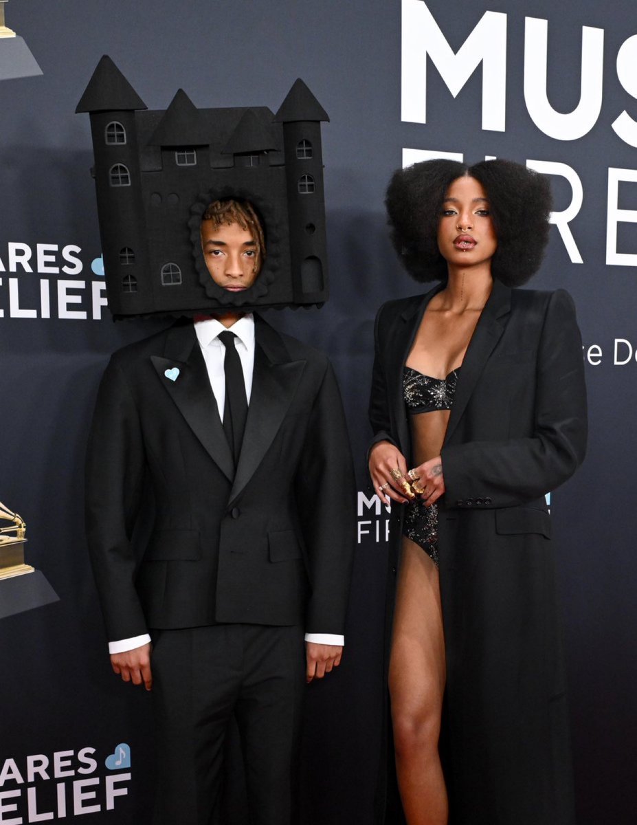 PulseGazette's tweet photo. Jaden Smith hit the Grammys    red carpet in style! ✨ At 26, he’s still redefining fashion and making statements. What do you think of his look? https://t.co/NIMGfUS4iI