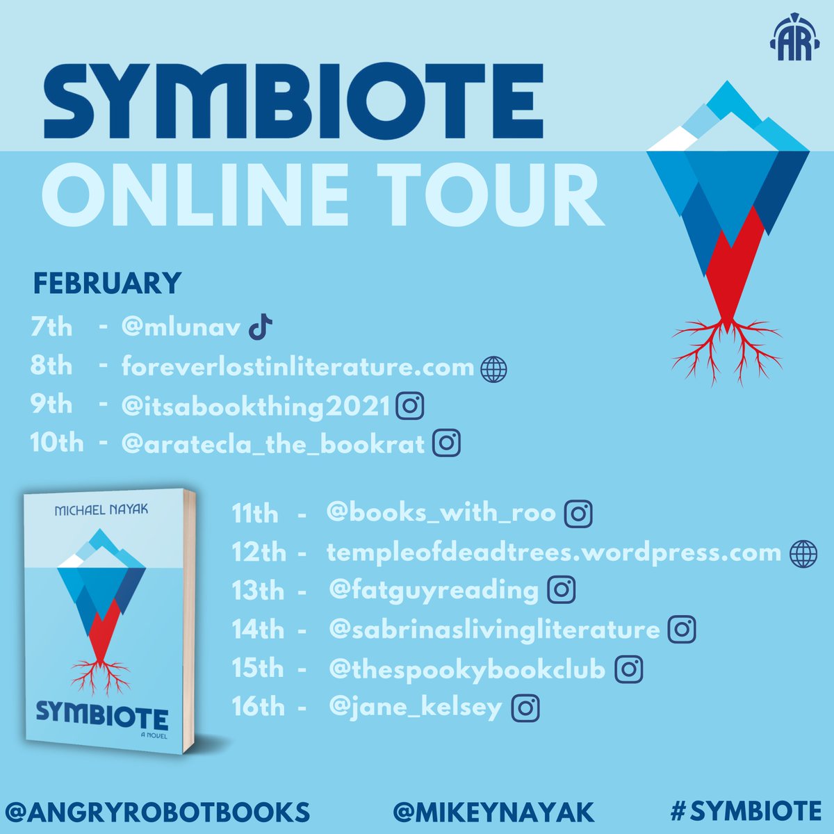 Sam Tyler (@reelsamtyler) on Twitter photo 📢Blog Tour📢
Symbiote by <a href="/mikeynayak/">Mikey Nayak</a> is a mash up of tension, horror, and action. The book flows, giving the reader a chance to calm down, only for the action to reignite.
Out 11 Feb #Symbiote
Read the <a href="/sfbook/">Ant</a> review: sfbook.com/symbiote.htm
<a href="/angryrobotbooks/">Angry Robot Books</a> <a href="/caramalines/">Caroline Lambe</a> 📢Blog Tour📢
Symbiote by <a href="/mikeynayak/">Mikey Nayak</a> is a mash up of tension, horror, and action. The book flows, giving the reader a chance to calm down, only for the action to reignite.
Out 11 Feb #Symbiote
Read the <a href="/sfbook/">Ant</a> review: sfbook.com/symbiote.htm
<a href="/angryrobotbooks/">Angry Robot Books</a> <a href="/caramalines/">Caroline Lambe</a>