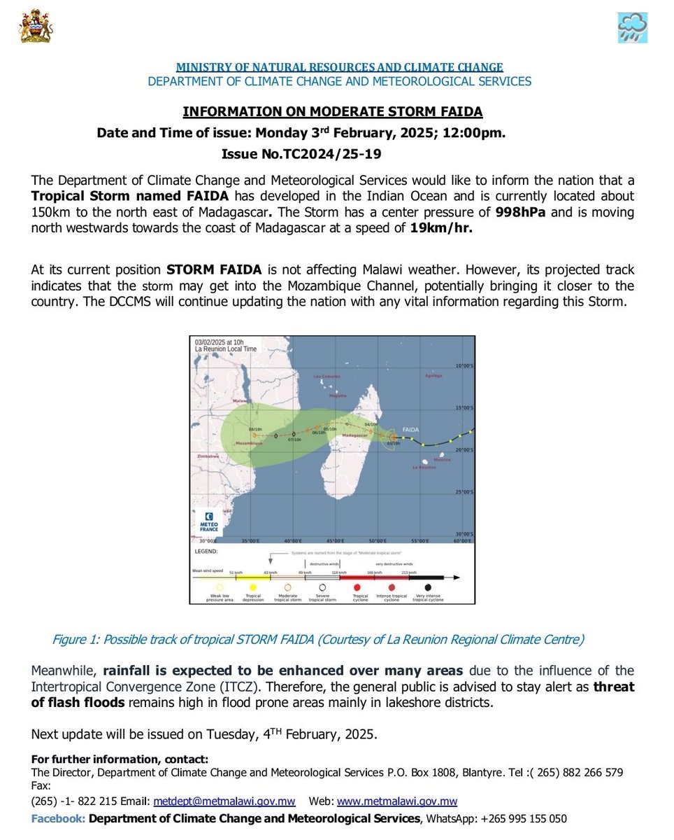 INFORMATION ON MODERATE STORM FAIDA
@DccmsM