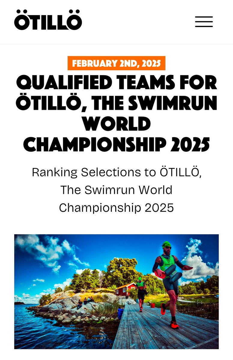 Oops, crazy plan #2 has just hatched. Thanks <a href="/otillorace/">ÖTILLÖ Swimrun</a> for awarding us a wildcard!