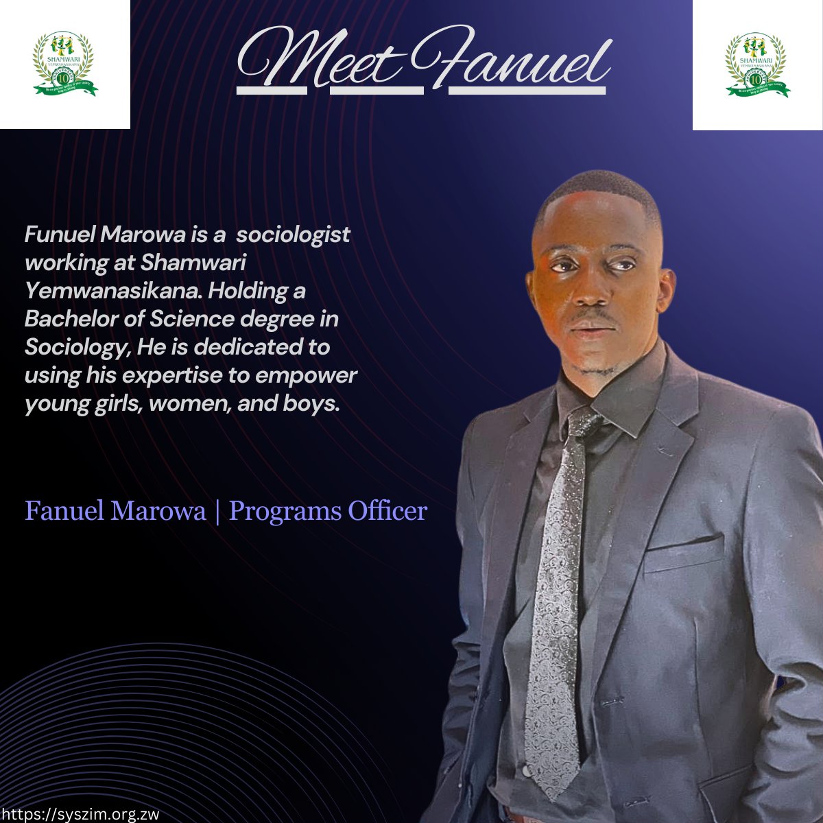 ShamwariyeMwana's tweet image. Meet our new Programs Officer, Fanuel Marowa. We're excited to have him on board to help drive our mission forward. He is excited to make a difference. #teammember #programsofficer #ShamwariYemwanasikana