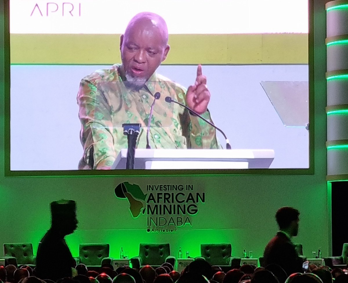 rbergh7's tweet photo. Mineral and Petroleum Resources Minister Gwede Mantashe, during his opening address at Mining Indaba, underscoring that the conversation on critical minerals ought to extend beyond green minerals - needs to consider issues such as economic contribution and employment. #MI25 https://t.co/Pbl8vjkRH0