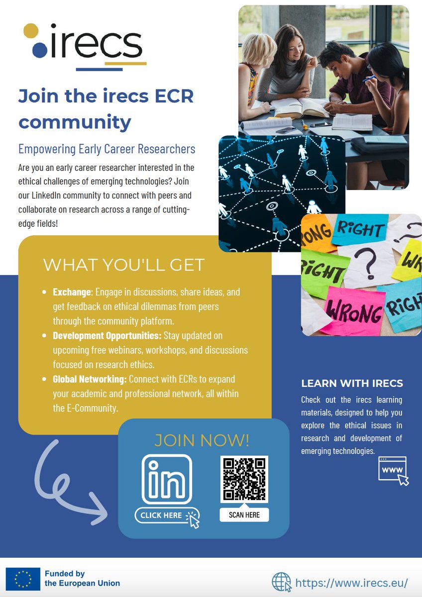 Are you an early career researcher interested in the ethical challenges of emerging technologies? 

➡️ Join our LinkedIn community to connect with peers and collaborate on research across a range of cutting-edge fields!

linkedin.com/groups/1315216… 

#ethics #emergingtech #research