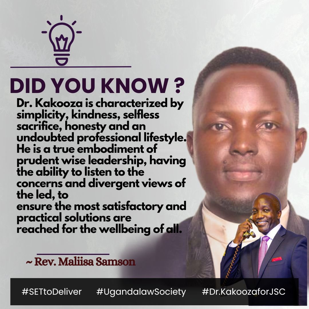 Marvin_November's tweet image. Rev Maliisa Samson's endorsement of Dr. Kakooza's leadership is a testament to his exceptional character and dedication to serving the community. His expertise, and passion for making a positive impact makes him the best candidate . 
#DrKakoozaforJsc || #SETtoDeliver.