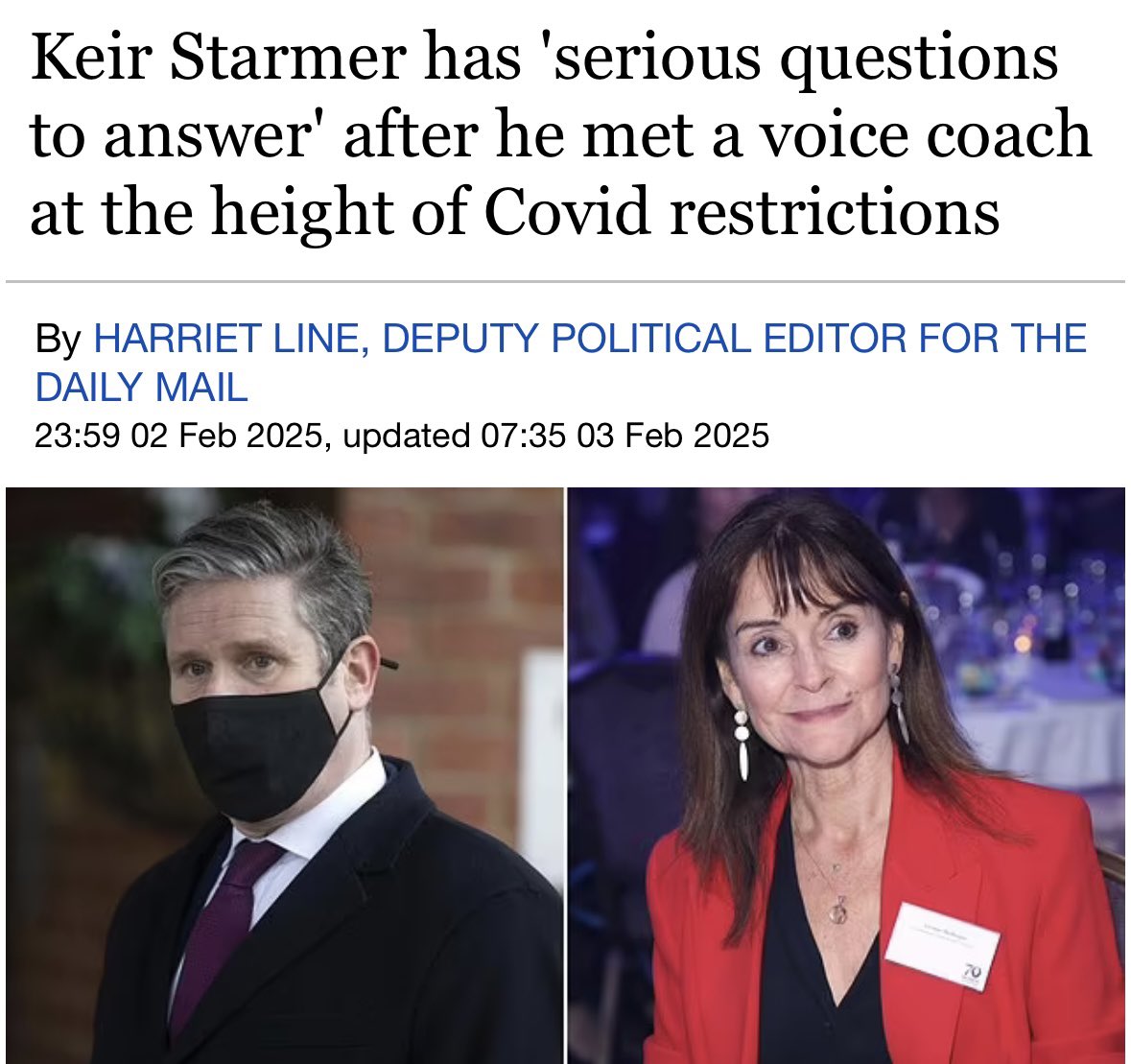JamesMelville's tweet photo. A voice coach for Keir Starmer who “had permission to travel as a key worker” during Covid. This story completely sums up his personality. Total self entitled hypocrisy. While millions of people endured lockdown, he was indulging in voice lessons (which clearly haven’t worked!). https://t.co/vE4rAEeccg