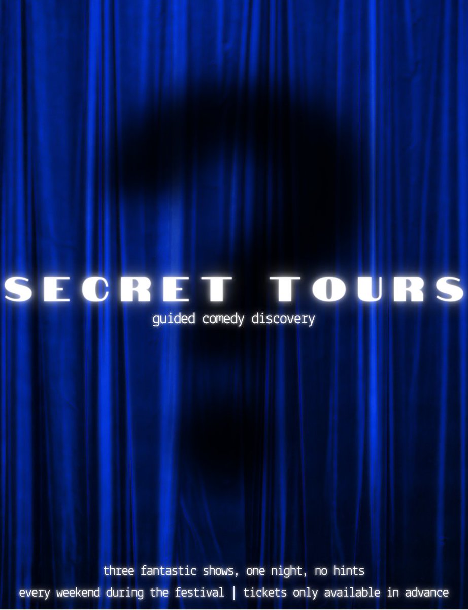 ⚠️ Today is your final chance to book tickets for our Secret Tours on our first weekend! ⚠️

Curated by the LCF team, journey between three mystery shows all in one night, trusting your guide to lead you through the streets of Leicester.

Book via comedy-festival.co.uk/events/secret-…