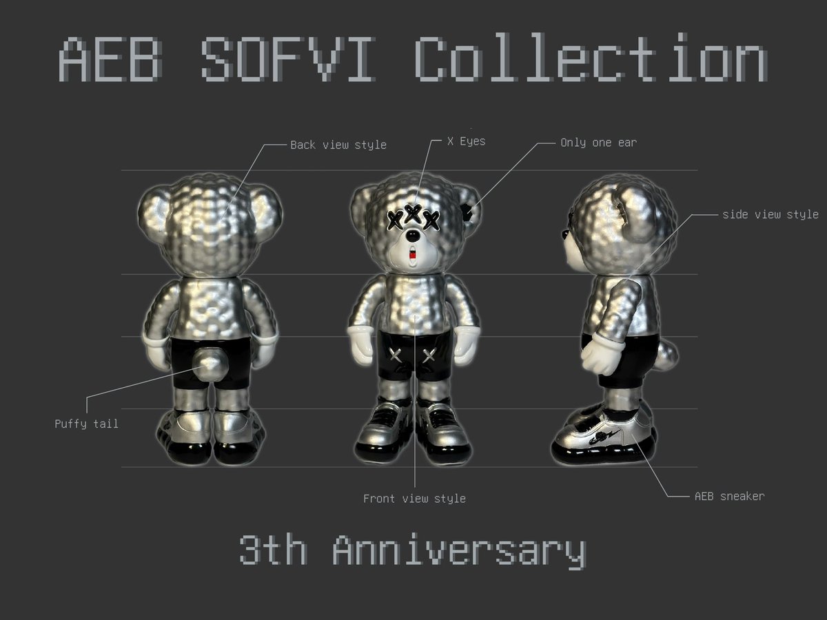 BUN_CAP404's tweet photo. AEB SOFVI 3rd Anniversary
抽選販売🗳️

締切まで残り2日🔥
（2/5 23:59まで）

抽選結果は
2/6 20:00頃に発表予定です。

※購入希望者が多数のため、当選者のみご連絡いたします。
応募フォームコメント欄へ👇

#SOFVI
#ARTTOY https://t.co/mkc5bt882R