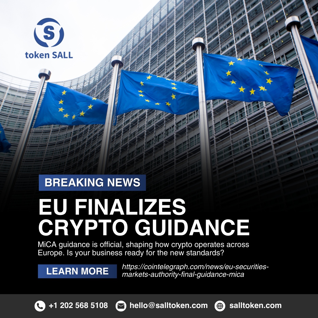 SALLtoken's tweet image. EU Finalizes Crypto Guidance! 🚨 

With MiCA now official, Europe has set new standards for how crypto will operate across the region. 🌍 

Is your business prepared for the changes ahead? Stay ahead and get ready for the future of crypto regulation! 💡