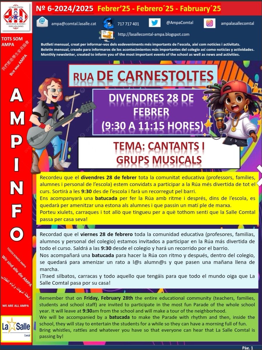 AmpaComtal's tweet photo. Voleu saber què es farà a l'escola el mes de febrer?
Mireu-lo: https://t.co/lOGwYcmh9V
@AmpaComtal @LaSalleComtal #ampaldia https://t.co/XV2GF05sVq