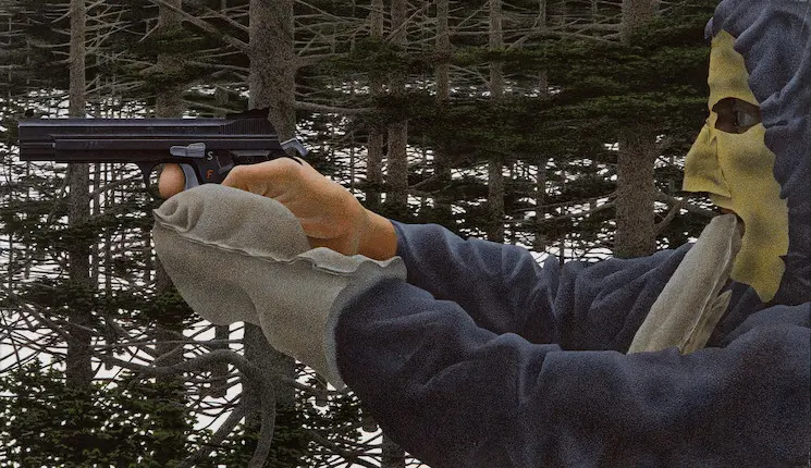 xe0_xeo's tweet photo. Alex Colville - In the Woods (1976) https://t.co/KgWNljQ9um