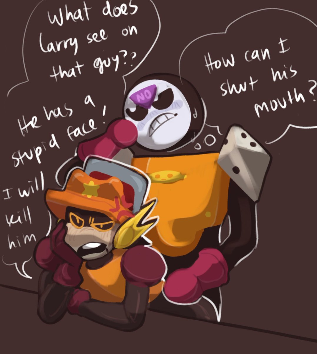 jullsucio's tweet photo. I've had this idea in mind for a long time (˶˃ᆺ˂˶) 🎀 Lawrie is a little protective #brawlstars https://t.co/fGIiWegw30