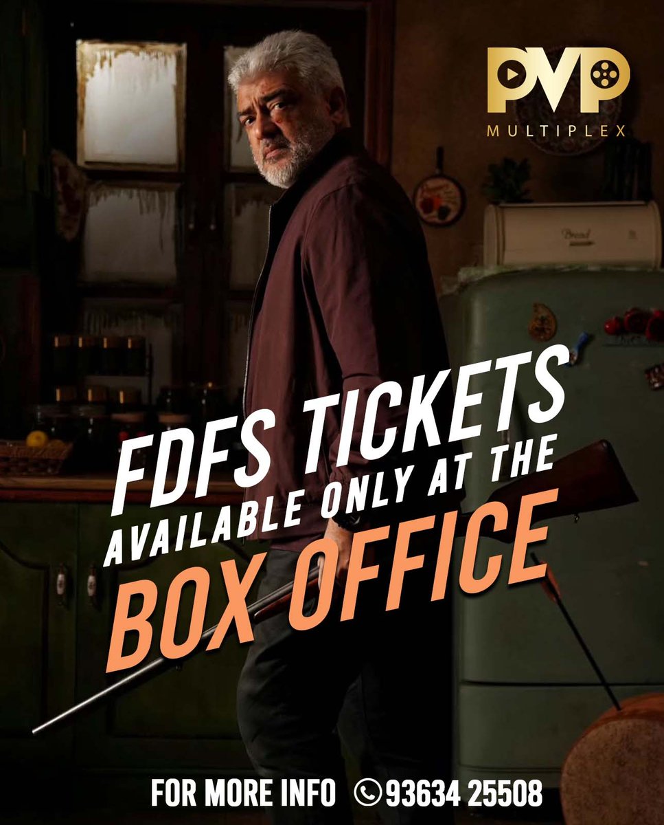 pvpmultiplex's tweet photo. Most anticipated #vidaamuyarchi FDFS Tickets are available only at the box office. Celebrations are waiting at PVP Multiplex, Nagercoil.
#ajithkumar #pvpmultiplex #Nagercoil #fdfstickets https://t.co/EXNPA1eoLL
