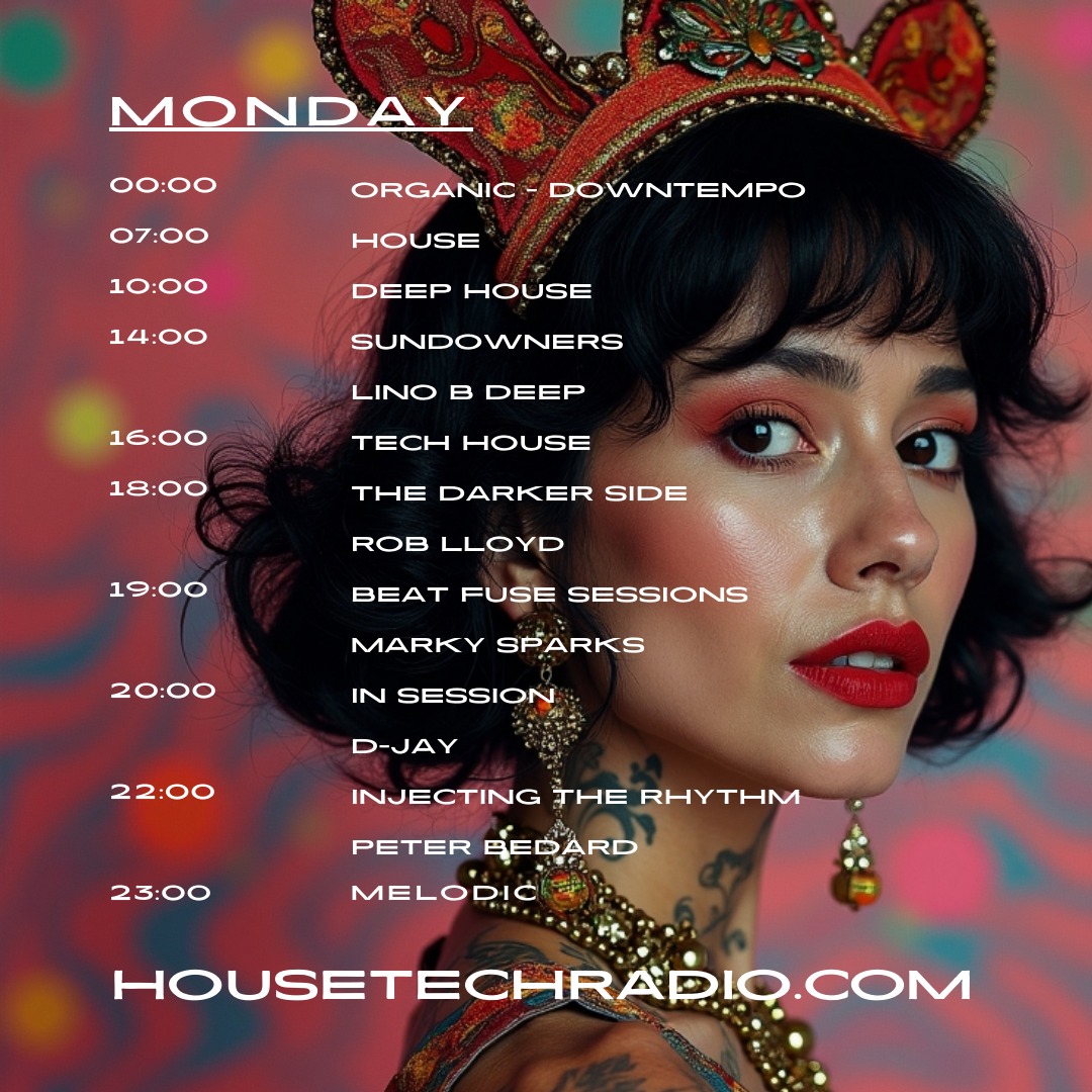 We start the week with a fully packed schedule for Monday. Join as throughout the day as we celebrate all things #house and #techno 🎧
