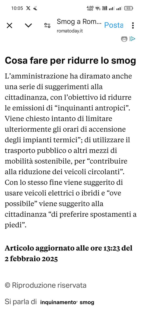 alexbumbumstran's tweet photo. @romatoday Ma come l'aria è irrespirabile e l'articolo consiglia di muoversi a piedi? Chissà che ne pensa @ARPALazio https://t.co/gKs2ERNk4B