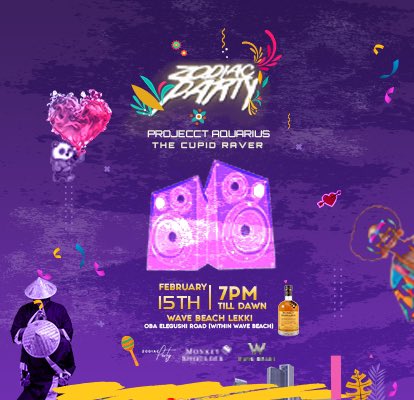 The CUPID RAVERS💕
.
Come the 15th of February and let’s party with the best of best at wave beach Lagos.
An electrifying set with sounds of music you will love !!!

Tickets - onburd.com/app/events/det…