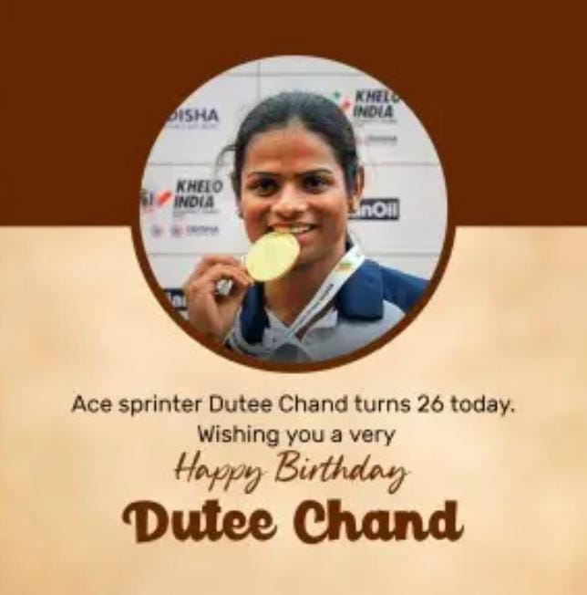PradipMadgaonk1's tweet image. Sprinter Dutee Chand Birthday :  Wishes From Pradip Madgaonkar 
A look at her records and achievements, Sprinter Dutee Chand has made the country proud 

#DuteeChand #DuteeChandBirthday #HBDDuteeChand #Sprinter #athletic #goldmedalist #sportswoman #pradipmadgaonkar #pradip