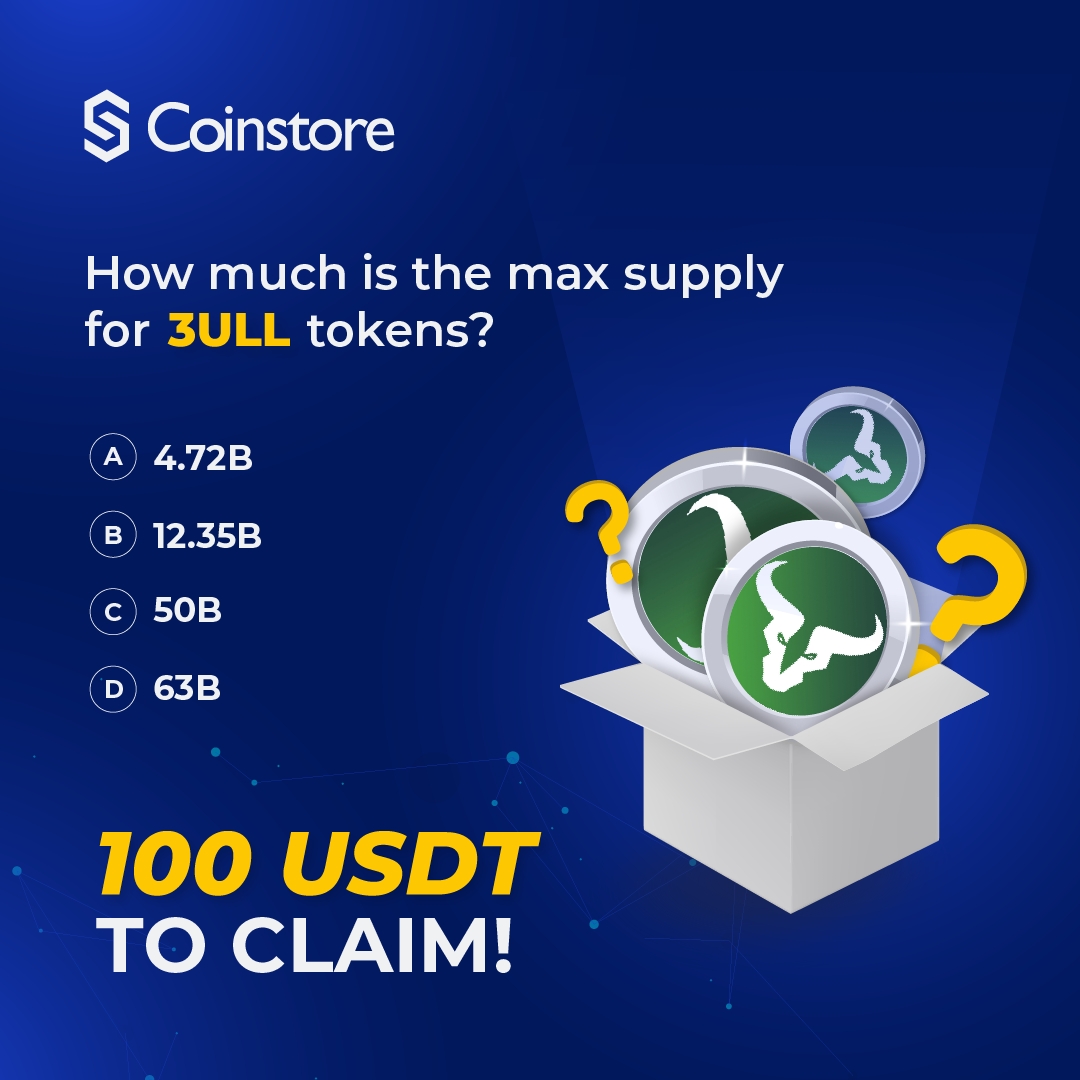 📢 Experiencing market downturn? Here's your chance to earn rewards just by answering a simple question! 📢

Question: How much is the max supply for 3ULL tokens? 🤔

📝 To participate:
🔹 Like &amp; Retweet this post
🔹 Follow <a href="/CoinstoreExc/">Coinstore</a> and <a href="/PLAYA3ULL_GAMES/">PLAYA3ULL GAMES</a>
🔹 Leave your answer
