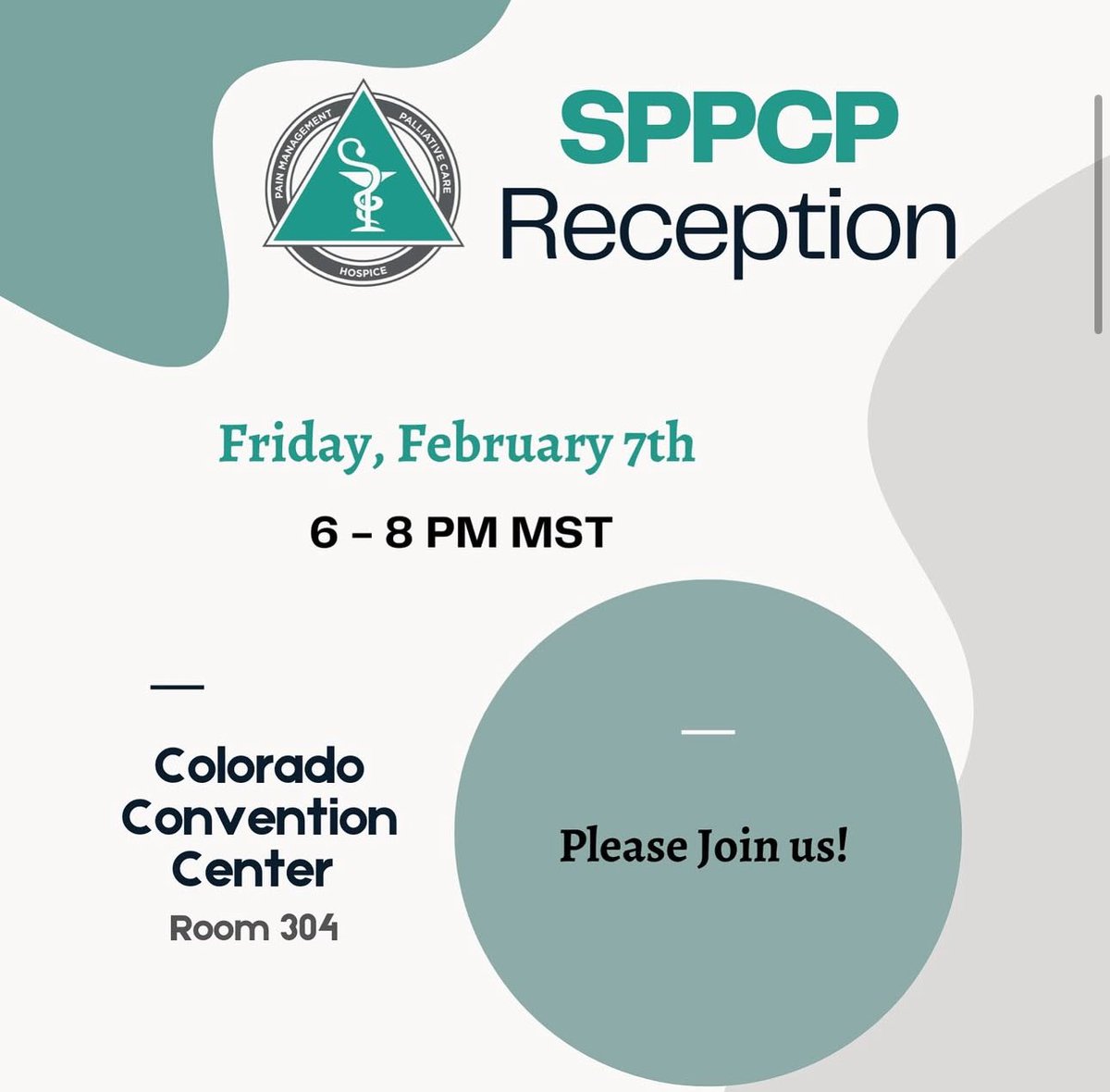 2025 Annual Assembly of Hospice and Palliative Care in Denver, Colorado — 

What: SPPCP reception at the 2025 AAHPM
When: Friday, February 7th from 6–8 PM MST
Where: Colorado Convention Center, Room 304
RSVP: sppcp.memberclicks.net/--sppcp-recept…