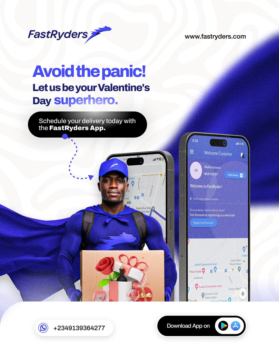 FastRydersNG's tweet photo. Valentine’s Day is just around the corner😍! Don’t be caught in the last minute rush to surprise your loved one. Let FastRyders handle your special deliveries.
.
#fastrydersapp #valentines #NIPOST #fleetmanagement #valentinedelivery #smallbusinessowner #fastryders #dispatchriders https://t.co/n9mMutHFTJ