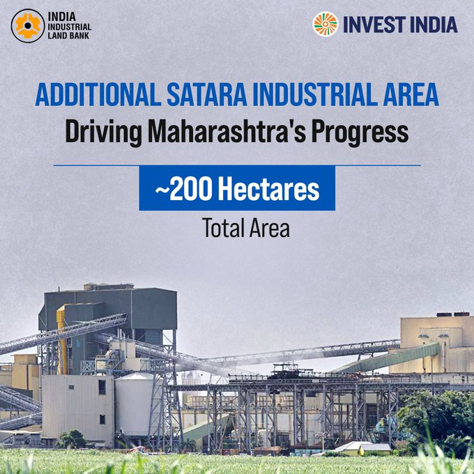 IndLandBank_GoI's tweet photo. Situated at a distance of 123 Km from the Lohegaon Airport, the existing industries at the Additional Satara Industrial Area include engineering, food processing & packaging and tourism.
Discover more at: https://t.co/sRMbwDdSof
#IILB #InvestInIndia https://t.co/Ed7SZoVdRy