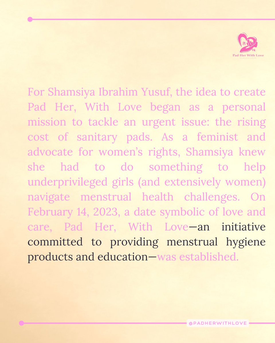 Pad_Her_'s tweet photo. Good Morning, PadHerians!!!💖💖💖i hope you have a great week amidst the stress and busy schedules of getting that bread💐. Today, Lets talk about our reason for doing what with do. Please Read our CEO's inspiration for creating PadHer.#PadHer https://t.co/ZyGQdpeptB